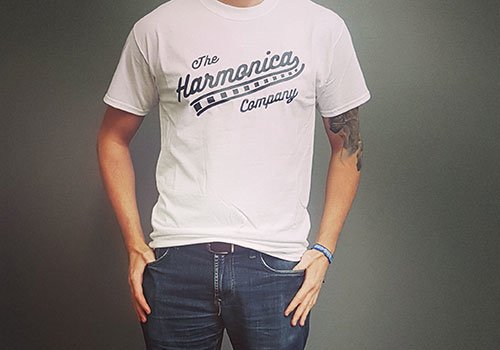 Harmonica Company T-Shirt (White & Black)